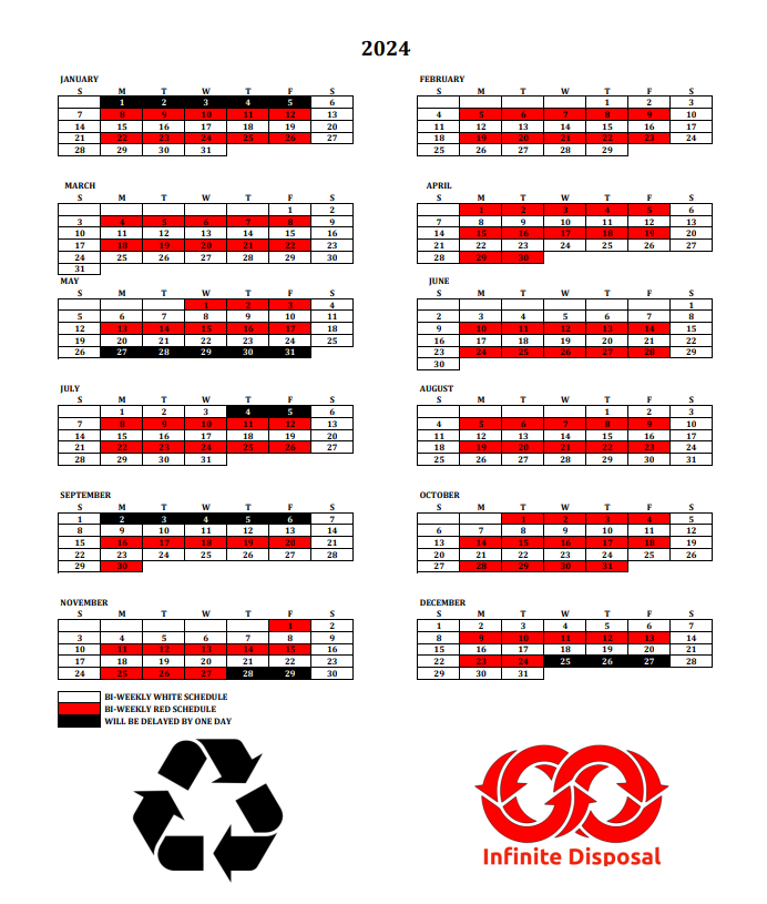 Recycle Calendar Infinite Disposal